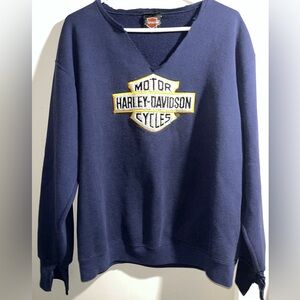 Harley-Davidson Blue V-Neck Sweatshirt